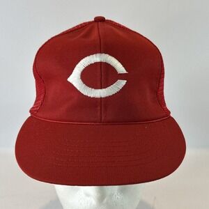 Vintage Cincinnati Reds Hat Cap Snap Back Script C Universal Industries 1980's
